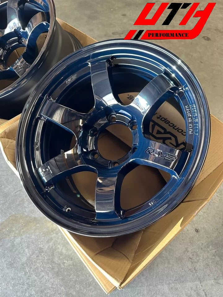 RAYS GRAMLIGHTS 57DR-X 17x8.5 -10 6x139.7 SUV TRUCK WHEELS RIMS DARK BLUE CHROME