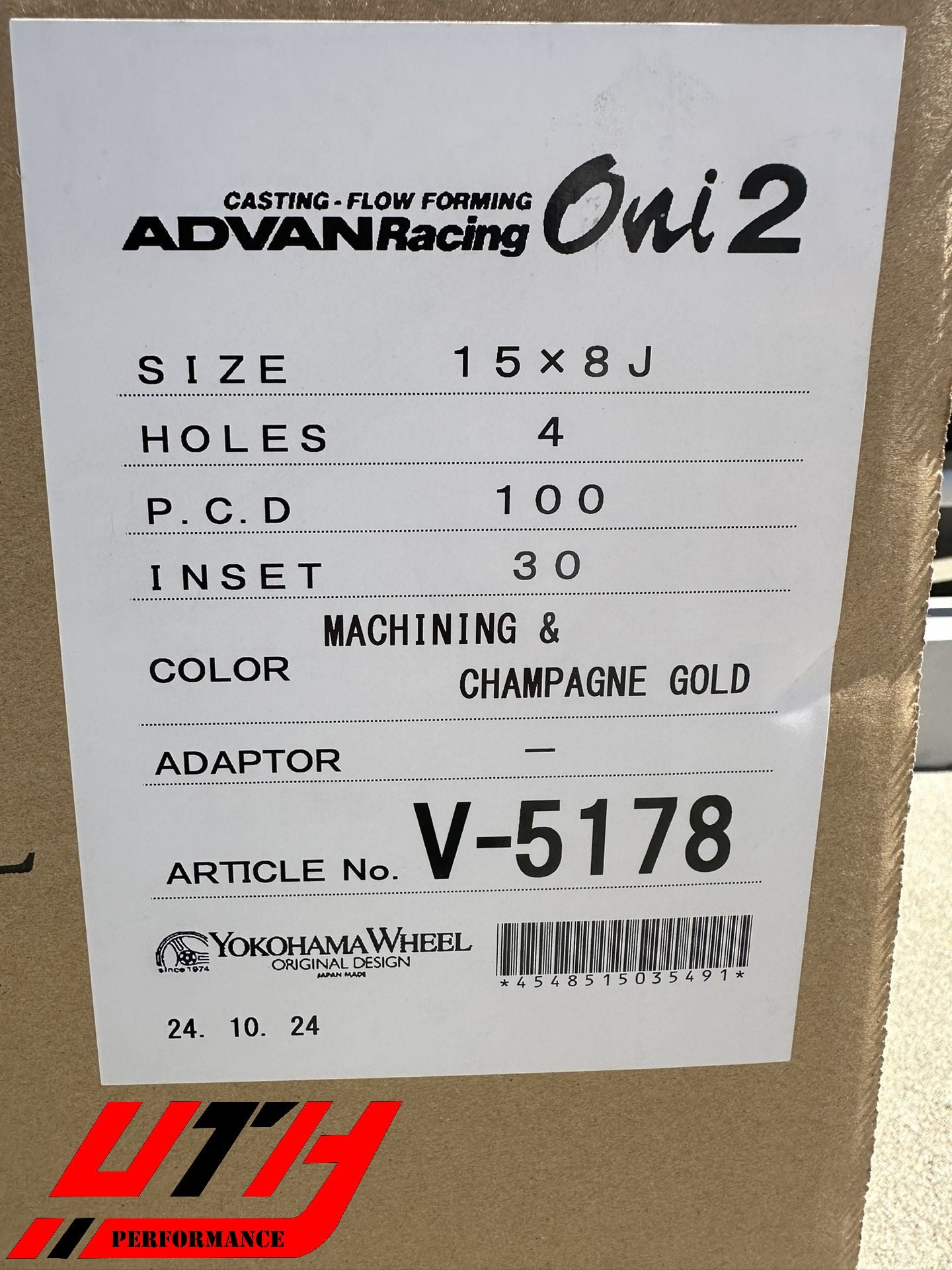 ADVAN RACING Oni 2 15x8 4x100+30 WHEEL RIM CIVIC FIT CRX INTEGRA MIATA R C. GOLD