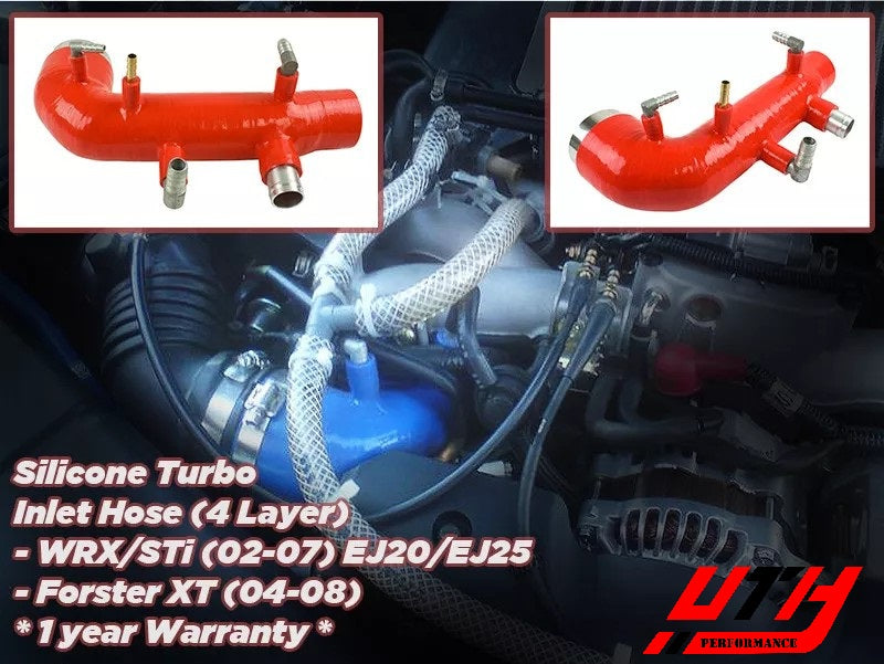 Rev9 Red Turbo Inlet Hose Tube for WRX 02-07 Forester XT 04-08 STI 04-20 EJ25/20