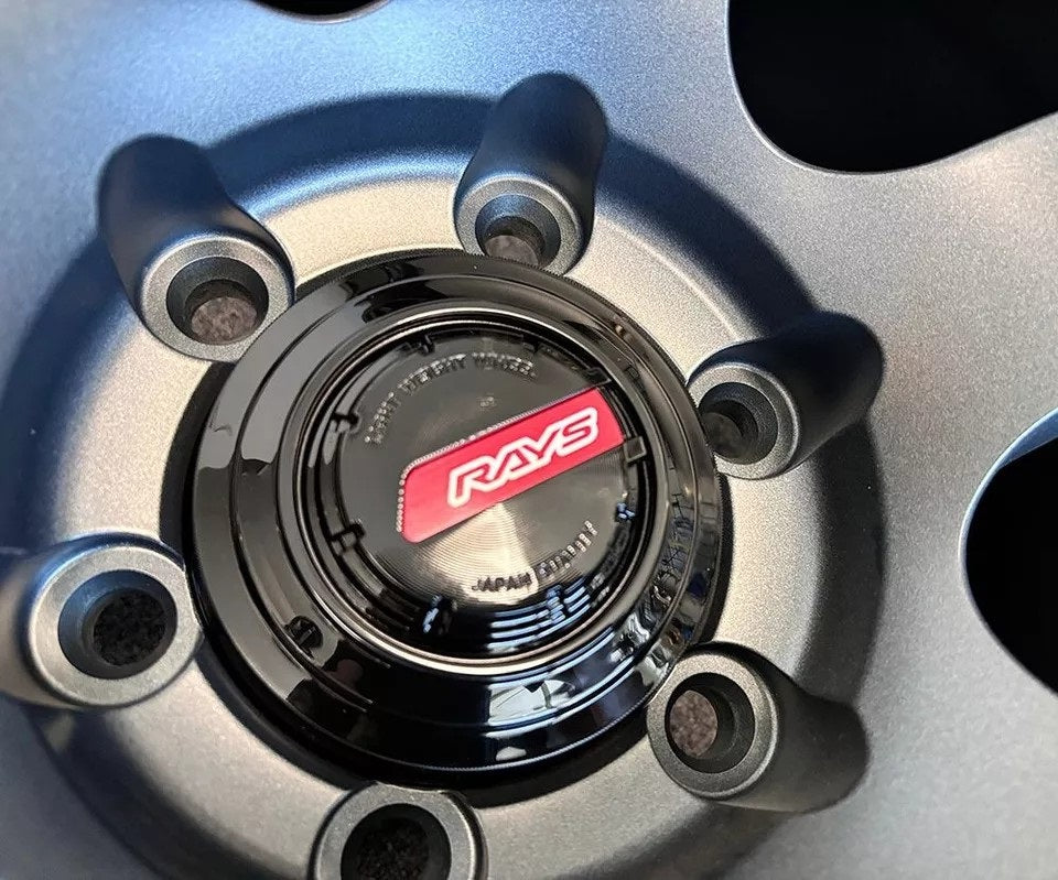 4x Rays LPS Center Cap BK/Red *Bore 112 57Trans-X 57CR-X 57DR-X TE37XT TE37Large