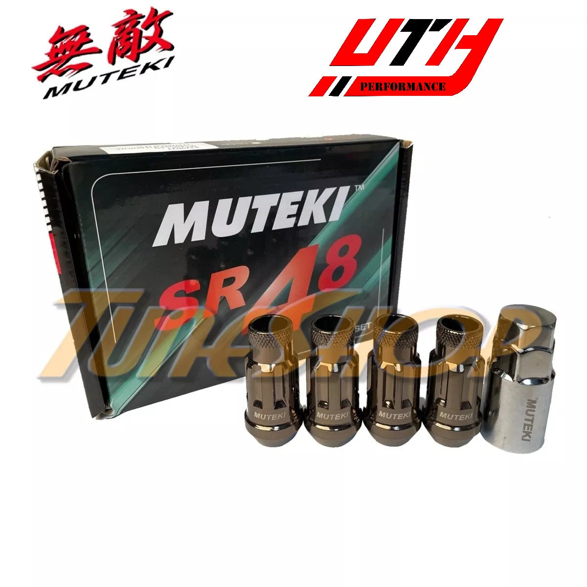 MUTEKI SR48 4 WHEELS LOCK LUG NUTS SET 12X1.5 1.5 ACORN RIMS OPEN END TI-C