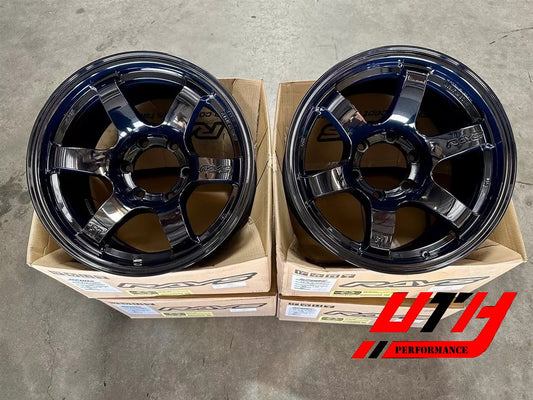 RAYS GRAMLIGHTS 57DR-X 17x8.5 -10 6x139.7 SUV TRUCK WHEELS RIMS DARK BLUE CHROME