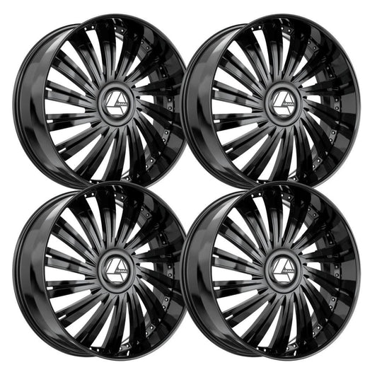 Azara AZX-102 22x9.5 6x135/6x139.7 22mm Gloss Black wheels rims Escalade
