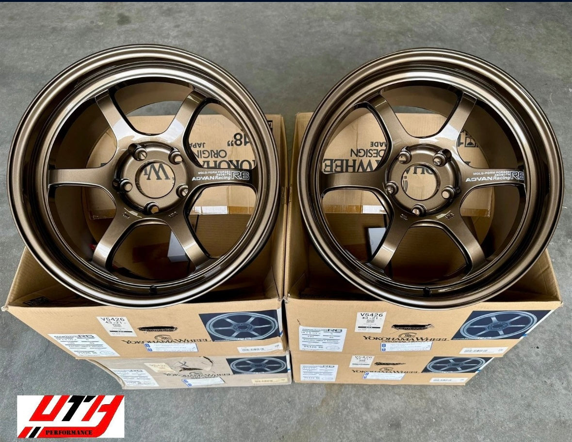 ADVAN RACING R6 FORGED 18x9.5 5x120 45 WHEEL RIM BRONZE FOR CIVIC TYPE R FK8 FL5