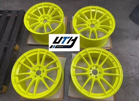 RAYS GRAMLIGHTS 57xtreme Spec-D 18x9.5 38 5x100 FRS BRZ WRX WHEELS RIMS L Yellow