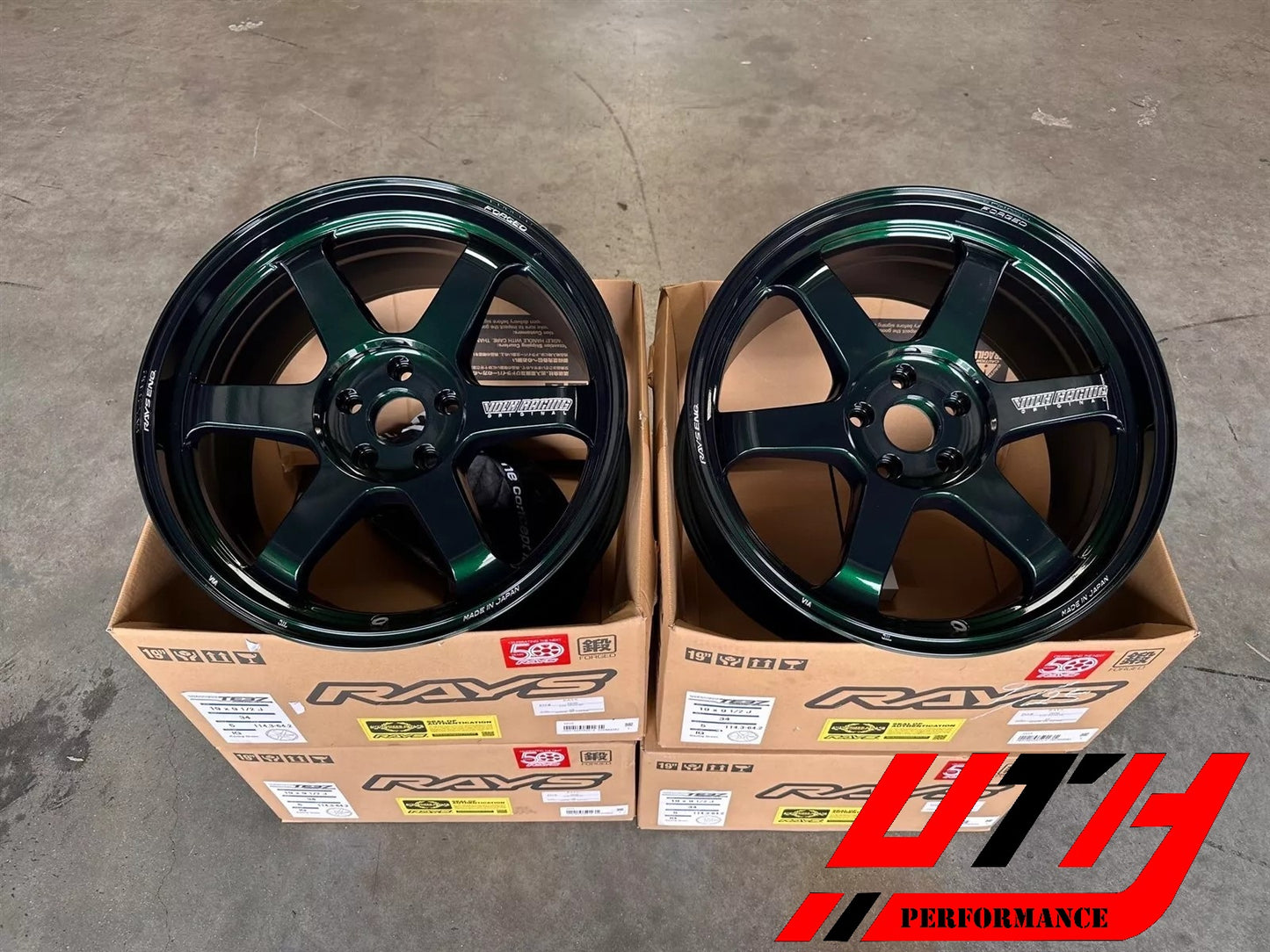 Rays VOLK RACING TE37 ULTRA M-SPEC 19x9.5 5x114 34 TESLA MODEL 3 Y P WHEEL RIM RGREEN