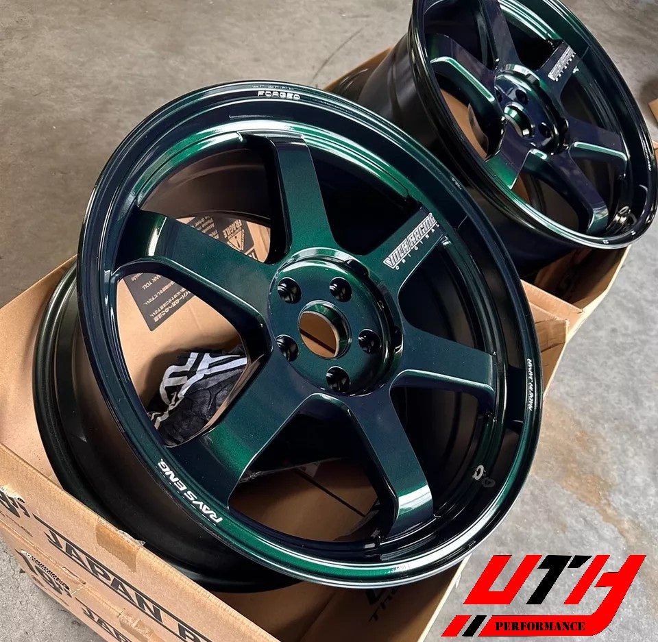 Rays VOLK RACING TE37 ULTRA M-SPEC 19x9.5 5x114 34 TESLA MODEL 3 Y P WHEEL RIM RGREEN